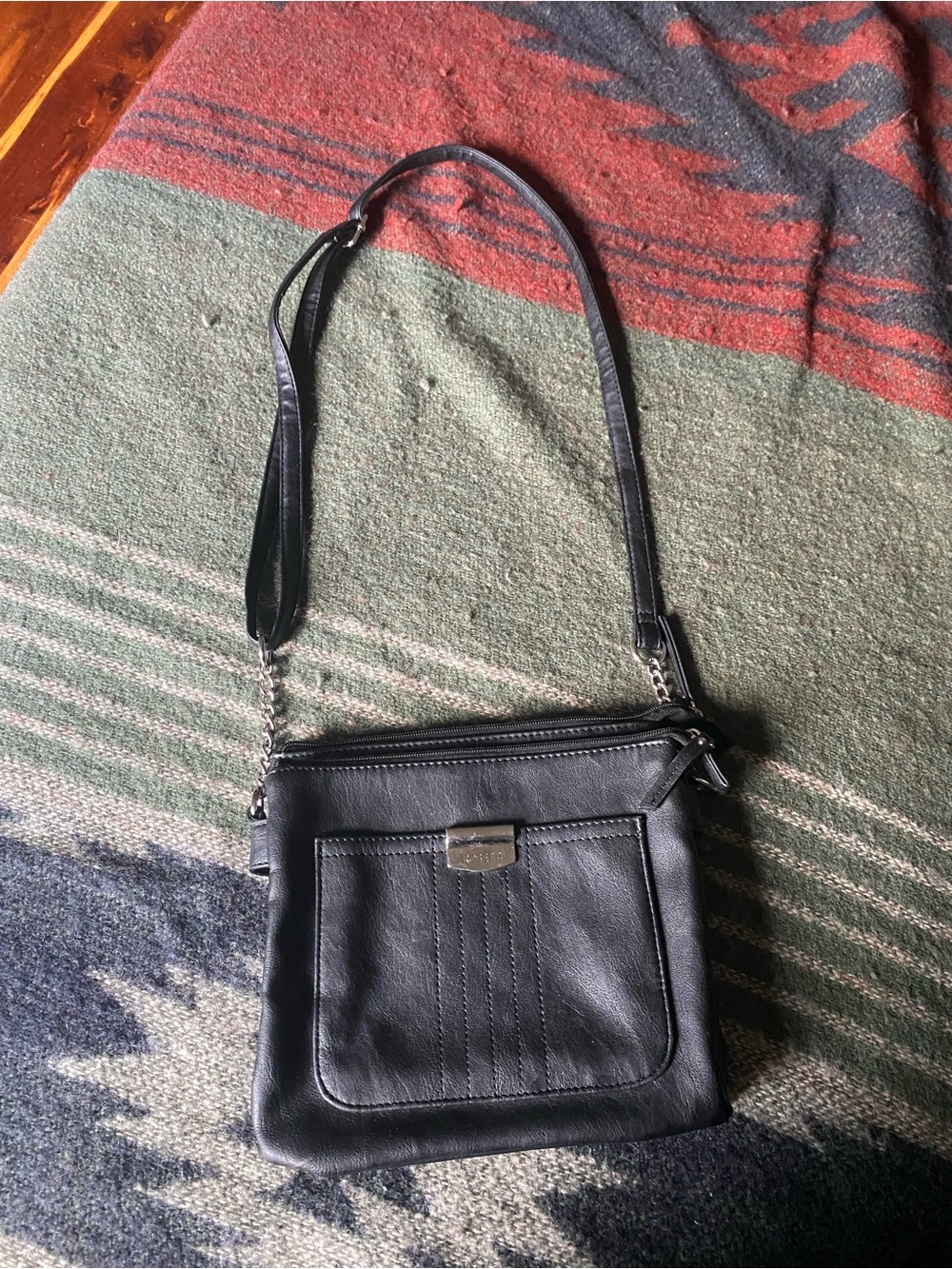 Black Leather Crossbody Bag
